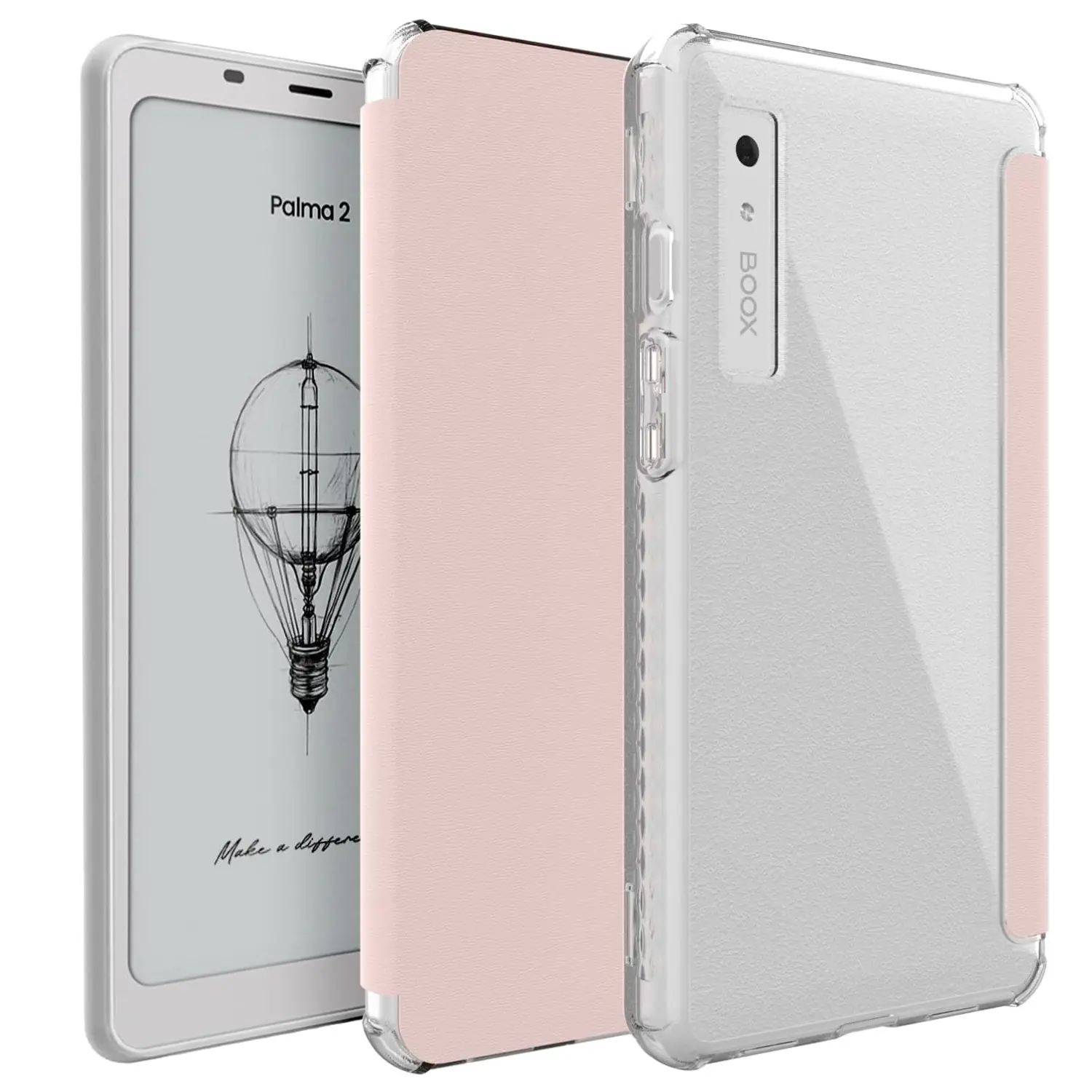 TUDIA SKN Flip V2 Leather Magnetic Cover Clear Back Case deisgned for Boox Palma 2