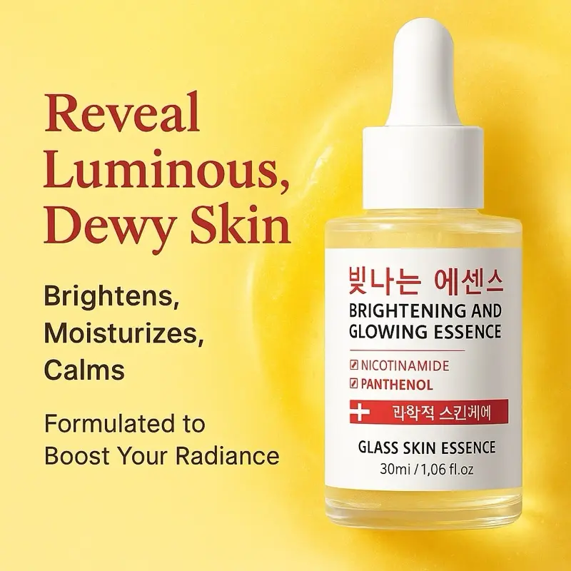 Glass Skin Brightening Essence | K-Beauty Glow Serum – All Skin Types 30ml