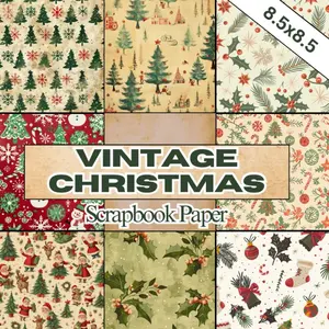Vintage Christmas Scrapbook Paper: 20 Double-Sided, 40 Sheets of Decorative Christmas Craft Paper Supplies. Perfect for DIY, Origami, Collage, Junk Journals, Ephemera, Decoupage, and Mixed Media Art. Paperback – September 1, 2024