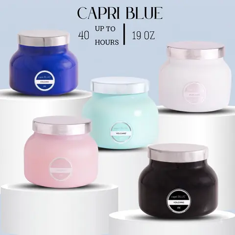 Capri Blue Volcano Scented Candles - Luxury Glass Jar Candles for Home Scented with Tropical Fruit & Sugared Citrus - Soy Wax Blend - Capri Blue Volcano Decor Pink - Ornaments
