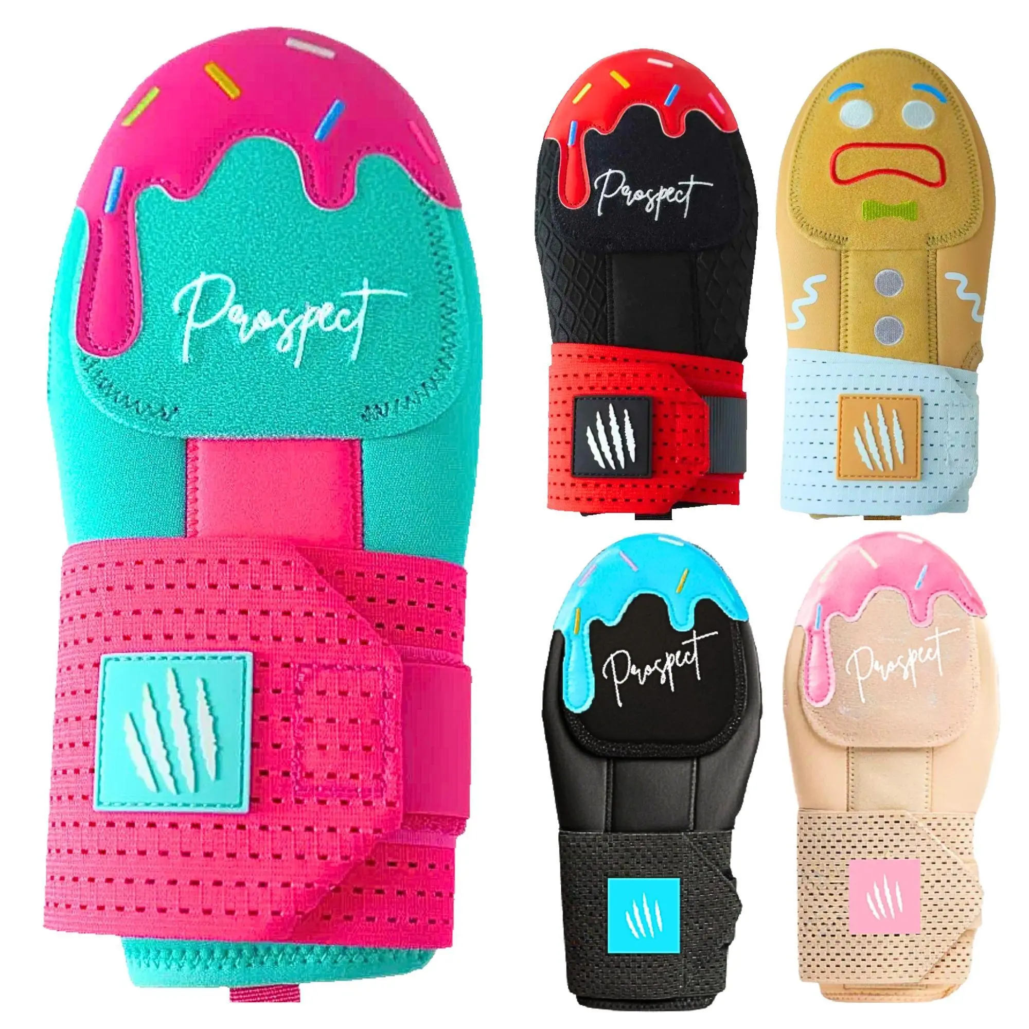 Lacamas "Prospect" Baseball Sliding Mitt - Youth and Adult Sizes - Drippy Accessory Gingerbread Man, Ice Cream, Miami Color, Left & Right Hands, Hand and Wrist Protection