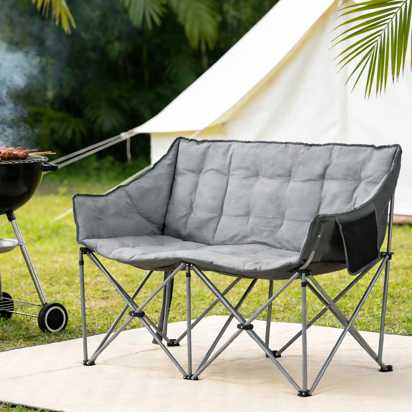 Patio Sofa Double Camping Chair Padded Chairs Person Oversized All-Weather