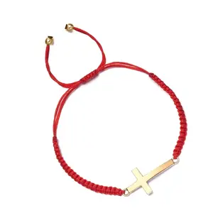 Braided Rope Wristband Crucifix Bracelet for Daily Wear or Special Occasions