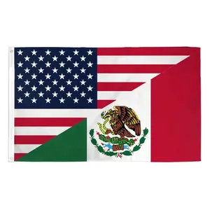 Mexico USA Friendship Flag 3x5 – United States Mexico Flag Banner with Grommets, Patriotic Outdoor Flag