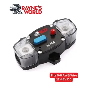Rayne's World 30-300 Amp Inline Waterproof Circuit Breaker with Dust Covers 12-48V Fits Up to 0 AWG Wires Removable Insert for Larger Wires