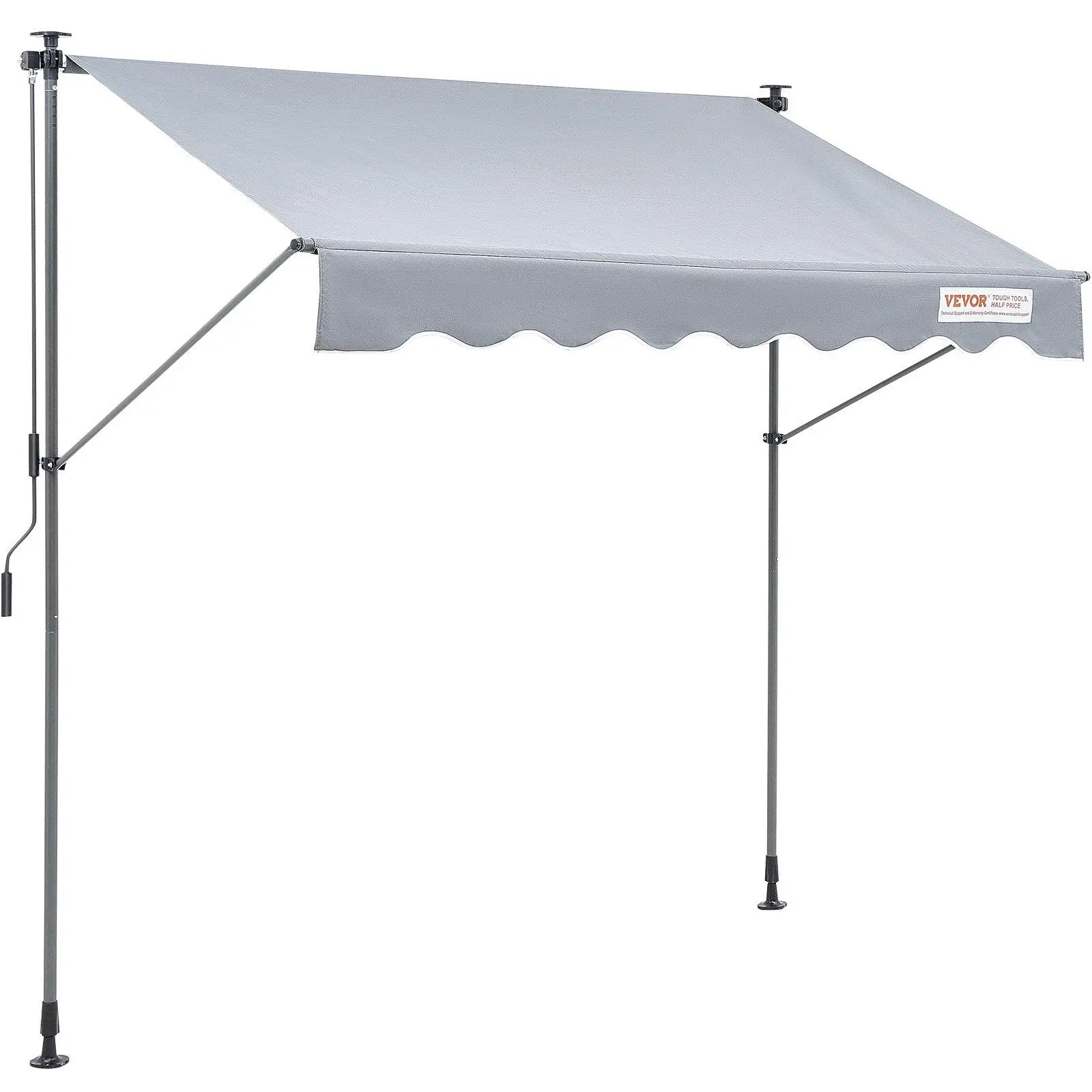 【FathersDayGift】VEVOR Manual Retractable Awning, Outdoor Retractable Patio Awning Sunshade Shelter, Adjustable Patio Door Window Awning Canopy with Sun Shade Curtain for Backyard, Garden, Balcony
