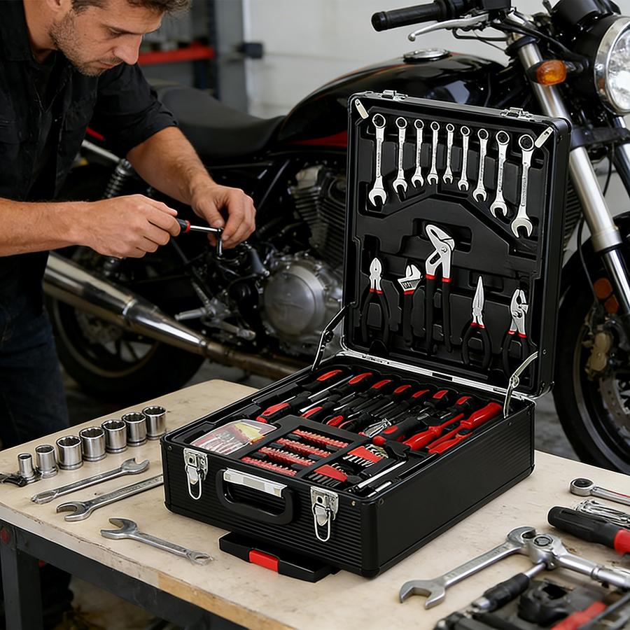 Bourvill 899-Piece Tool Set - High-Capacity Portable Metal Tool Case,Wheeled Mobile Tool Cabinet, and 4-Tier Aluminum Alloy Storage Unit- A Complete Kit for Mechanical Repair & Home Maintenance - ThePerfect Father's Day Gift #fathersdaygift Bourvill 899-Piece Tool Set - High-Capacity Portable Metal Tool Case,Wheeled Mobile Tool Cabinet, and 4-Tier Aluminum Alloy Storage Unit- A Complete Kit for Mechanical Repair & Home Maintenance - ThePerfect Father's Day Gift #fathersdaygift