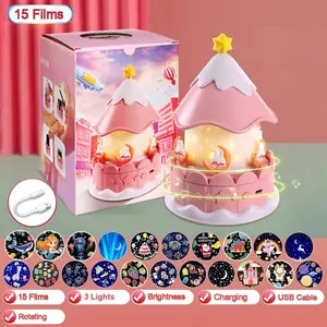 Starry Night Light for Kids Gifts, 15 Films Star Projector for Kids Room Decor, Brightness Unicorn Light Projector Lovely Baby Night Light for Toddler Girl Toys