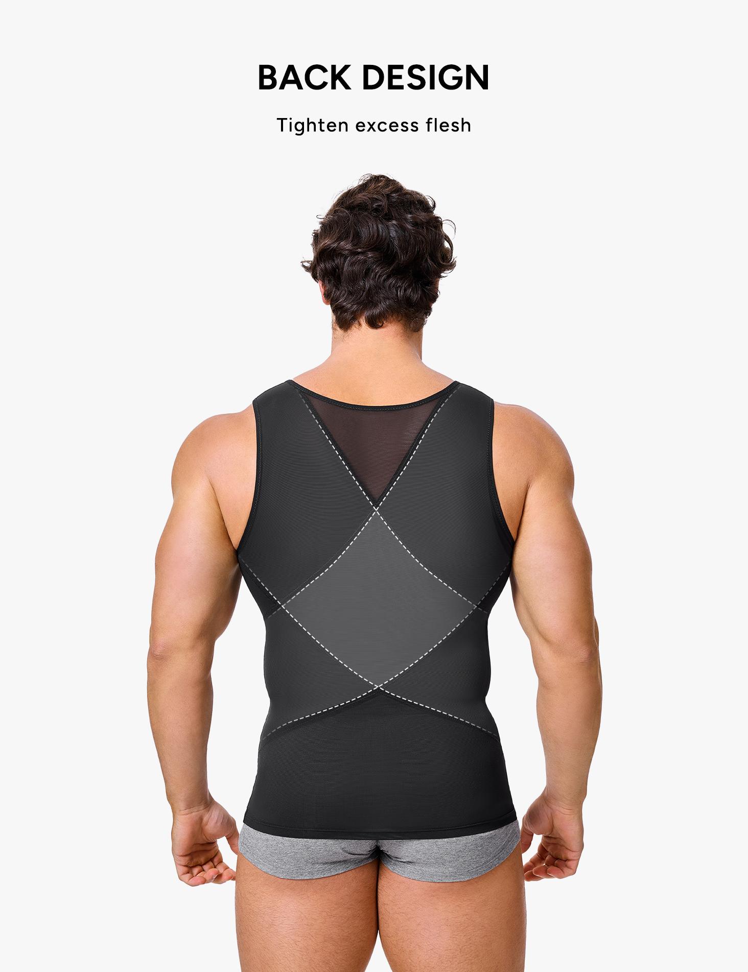 【2 pack】Men's Compression Shirt Shapewear Tanktop Menboobs And Tummy Control Fajas Undershirt