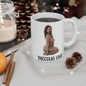 Thiccolas Cage 11 15 Oz. Ceramic Mug | Nicolas Cage | Secret Santa | Gag Gift | Funny Mug | Ugly Mug | White Elephant, Gift for Women for Men