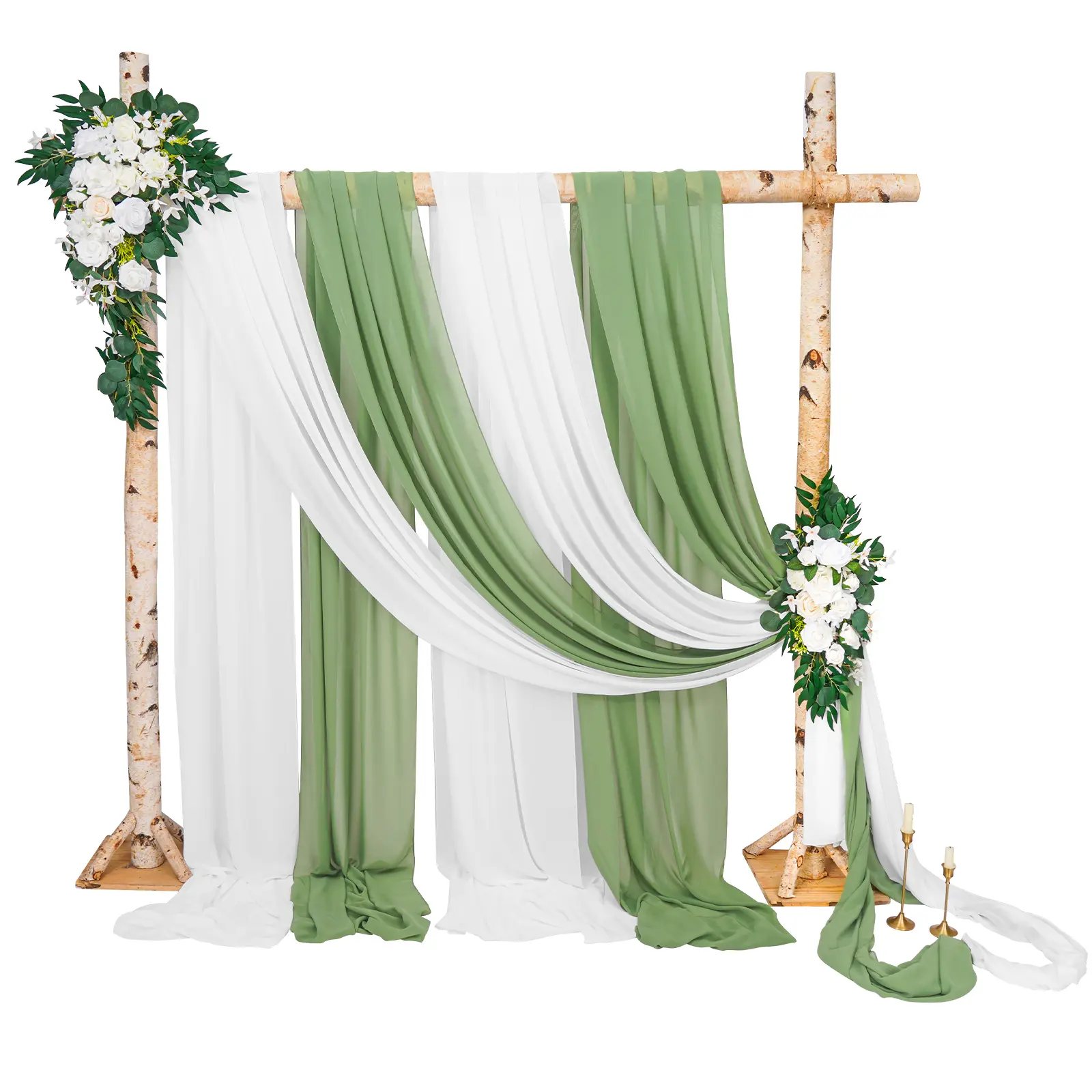 FANI 2/4 Panels  Sheer Chiffon Wedding Arch Draping Fabric 28inch x 20 ft Each for Ceremony Drapery Ceiling Drapes Party Decor Indoor Backdrops Cortinas decorativas / Telas para decoración Curtain