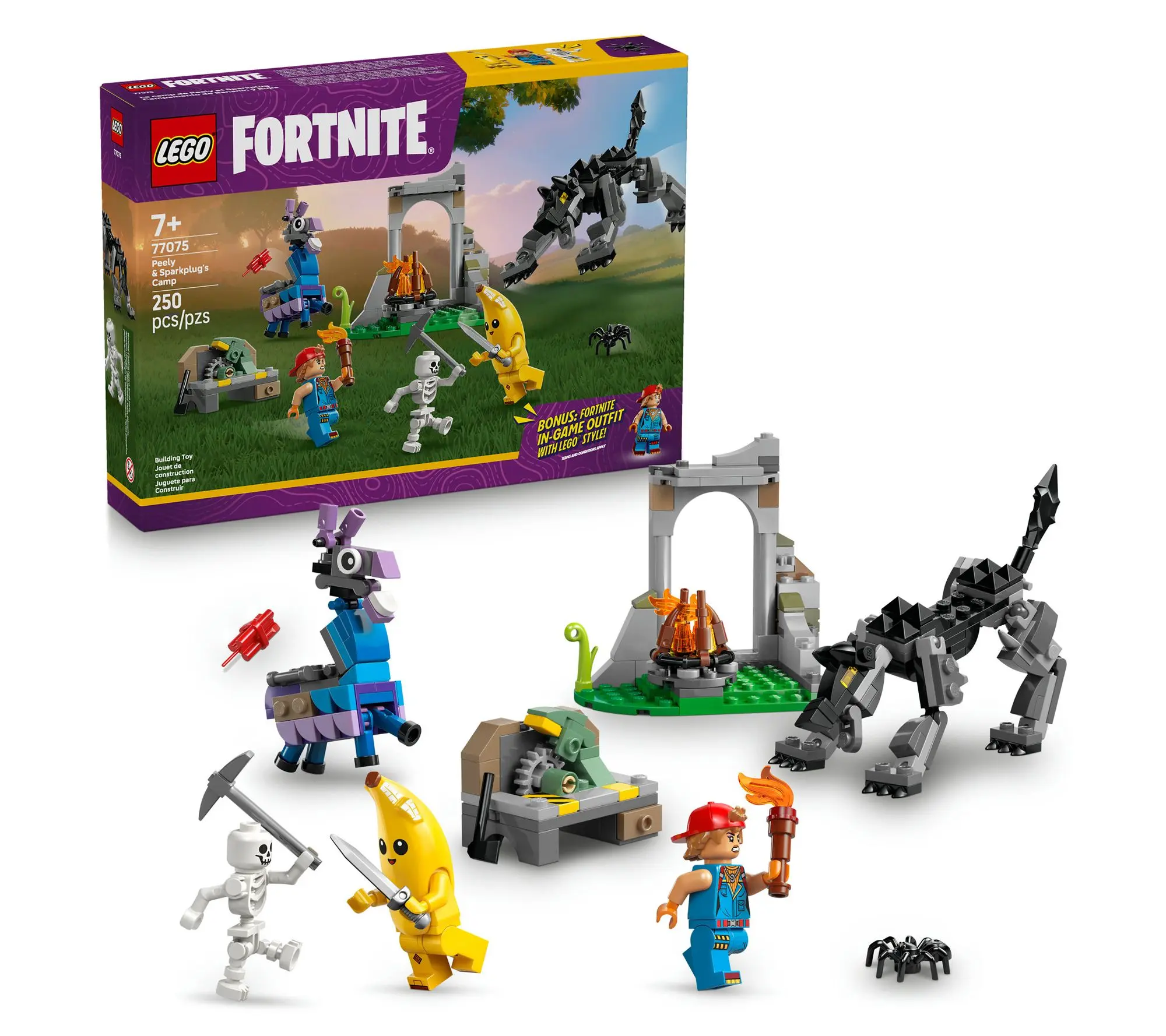 LEGO Fortnite Peely & Sparkplug's Camp Video Game Building Set