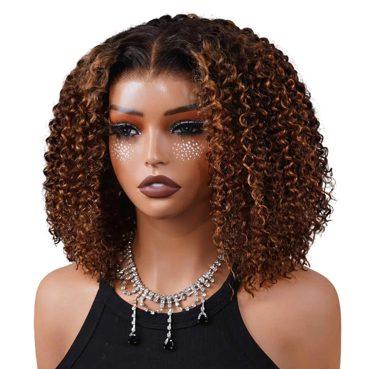 Human hair blend brown ombré bob wave wig YASGRL 12 Loose Wave Ombre Human Hair Wig | Real HD Lace  main image 2
