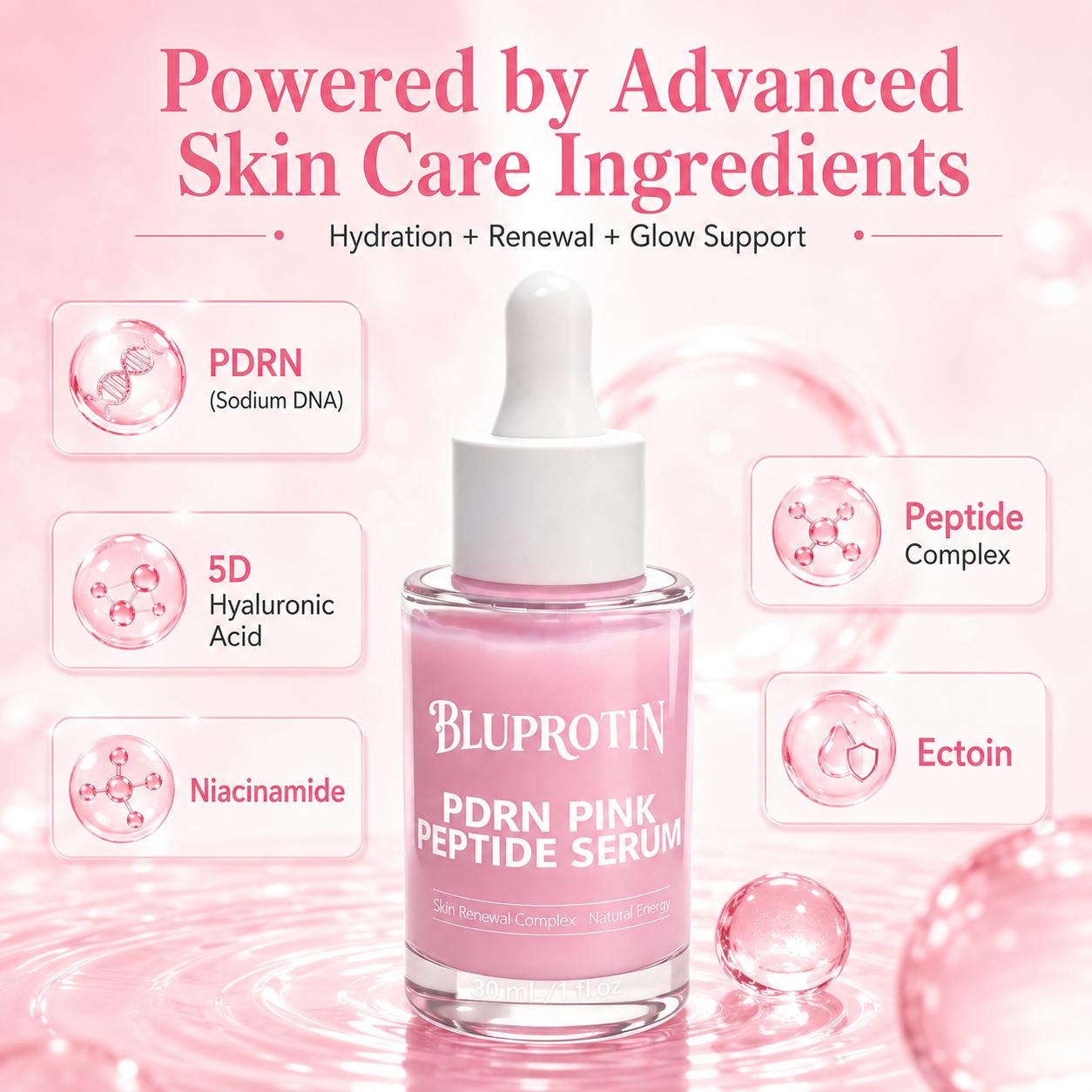 [NEW] Bluprotin PDRN Pink Peptide  | Hydrating Repair  with Salmon PDRN &  Acid | Fast-Absorbing Soothing  Care for Sensitive Skin | Facial Skin Care Essence (30ml /1 fl.oz) Pure Vitamin C Low-Molecular Acid Serum the beauty shop, Hyaluronic, Radiant