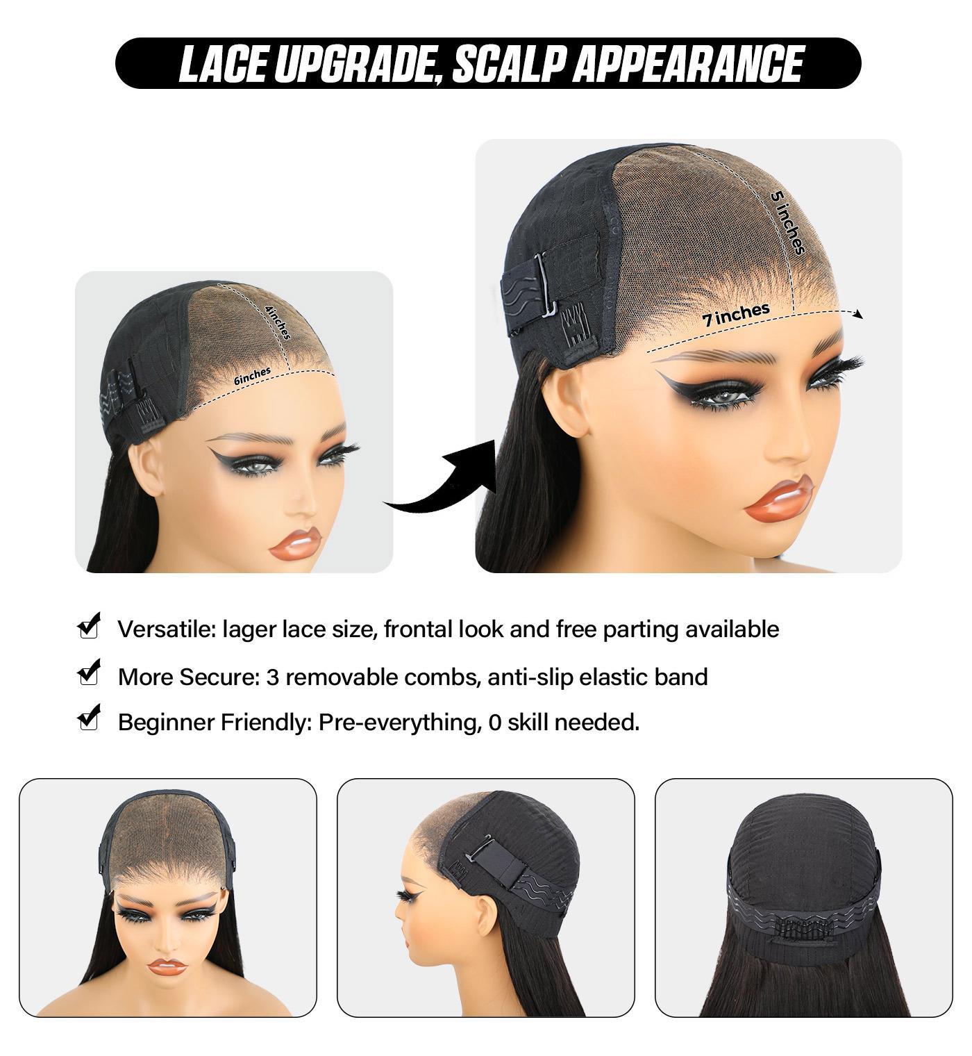 [Exclusive Deal] OQHAIR Side Part Pre Style Balayage Highlight Ombre Brown Water Wave 7x5 Lace Wear Go Glueless Bob Wig With Natural Hairline #Summervibes