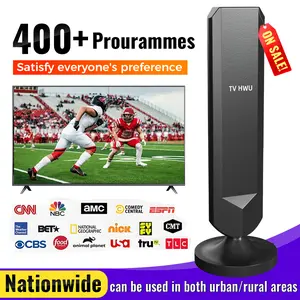 HWU Indoor TV Antennas For Smart TV With Amplified Signal Booster,  support  4K/1080P, Long Range Reception installation  , Easy Installation IndoorOutdoor Antenna For Local Free Channels And All Older TVs