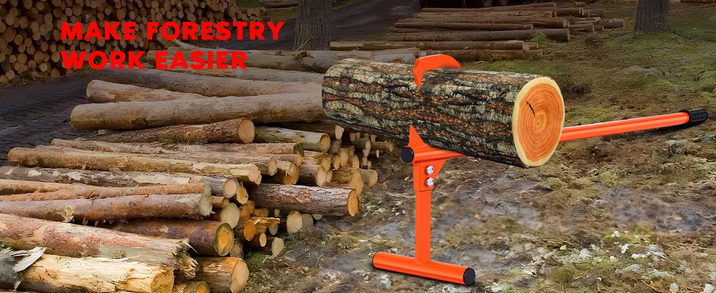 50.9" Timberjack Log Lifter, Adjustable Log Roller Cant Hook, Ups to 15.5" in Dia Log Roller Tool, Heavy Duty Steel Log Jack, Logging Tools for Rolling and Raising Up Logs