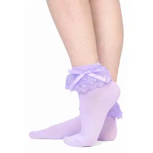 Nina Ruffle Socks - Lavender