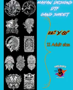 Mayan Urban Designs DTF Gang Sheet - 22"x60"