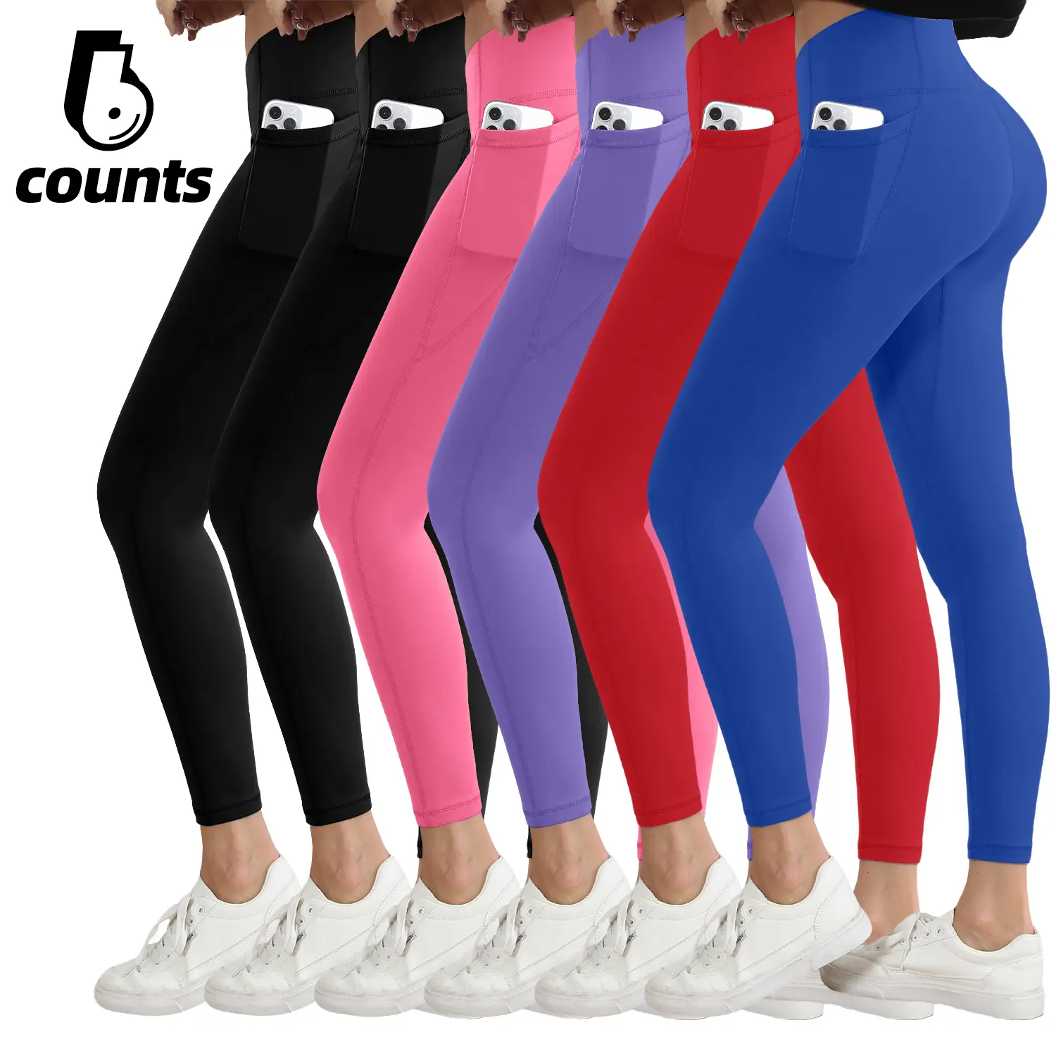 3/5/6 Pack Women's High Waisted Yoga Pants with Pockets, Workout Running pants Leggings high elasticity Soft fabric Fashion Outdoor Gym Outfit High Rise Sweatpants,clothes for back to school,first day of school outfits