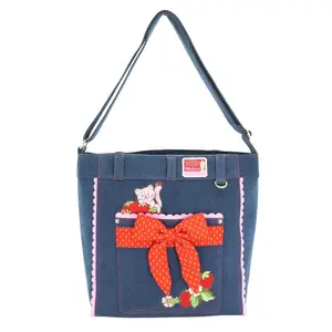 Whatever Makes You Happy Strawberry Shortcake Denim Tote Bag