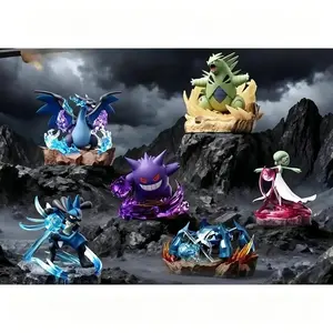 HOLLY BOX Pokémon "Full Power Battle" Series Mini LED Diorama Figure Collection Model Gift sealed with Mega Charizard X Gengar Tyranitar Metagross Lucario Gardevoir