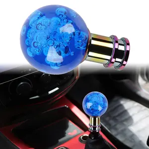 Brand New Universal JDM Round Ball Crystal Blue Bubble Manual Car Racing Gear Shift Knob Shiter M8 M10 M12
