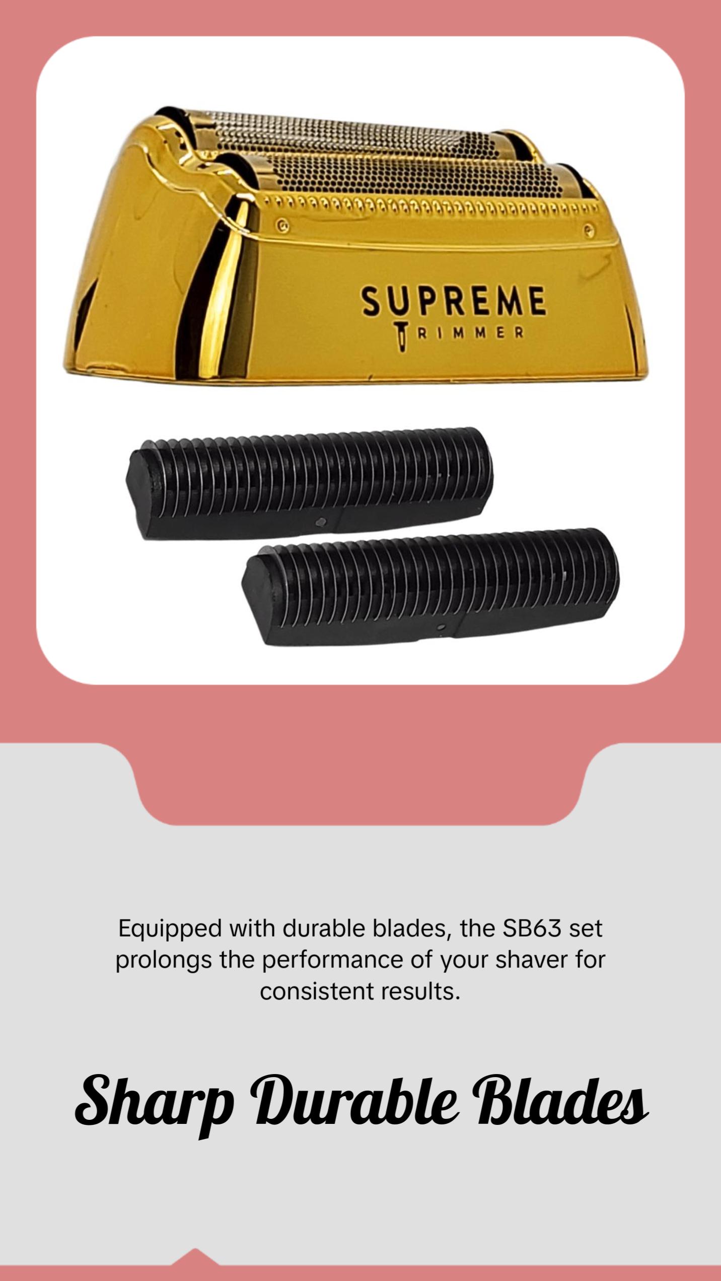 Supreme Trimmer SB63 Replacement Foil & Cutter Set for STF602 Foil Shaver - Smooth Durable Blades for Precision Shaving Personal Care Appliances Supreme Trimmer SB63 Replacement Foil & Cutter Set for STF602 Foil Shaver - Smooth Durable Blades for Precision Shaving Personal Care Appliances