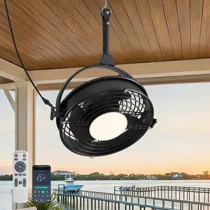 20" Outdoor Ceiling Fan with Light and Remote/APP Control, Waterproof Gazebo Hanging Fan with 3CCT Dimmable,Outdoor Plug in Caged Ceiling Fan for Patios Porch Pergola,Canopy kitchen bedroom