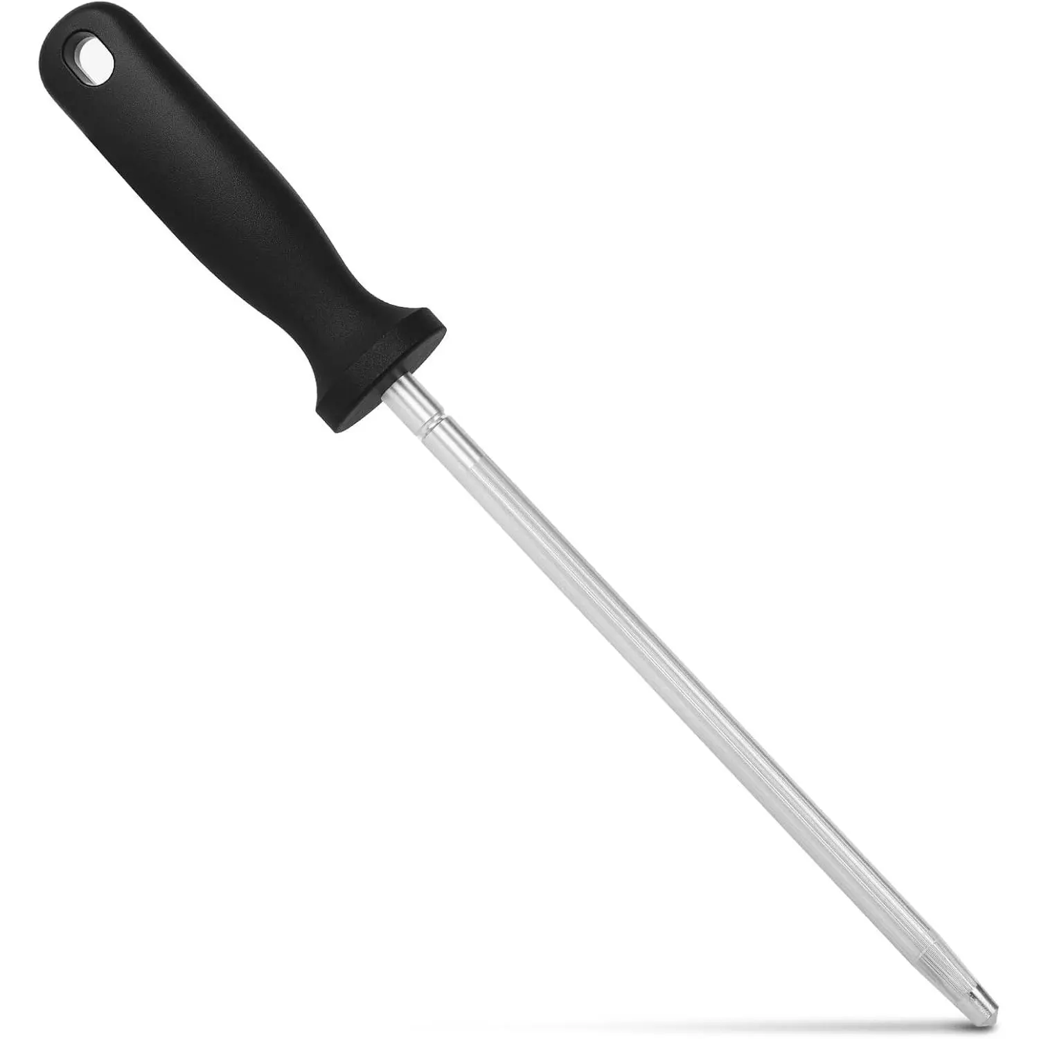 12 Inches Knife Sharpening Steel Rod, High Carbon Steel Honing Rod with 9 Inches Sharpening Steel and Ergonomic PP Handle, Premium Kitchen Knife Sharpener for Chefs and Home Cooks Use