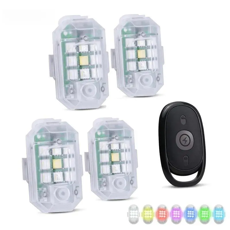 Car LED Light, Remote Control Strobe Light, Aircraft Light, USB Rechargeable Decorative Light, Suitable for Car Drone Aircraft Trucks Motorcycle Bike