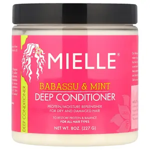 Mielle Deep Conditioner, For All Hair Types, Babassu & Mint, 8 oz (227 g)