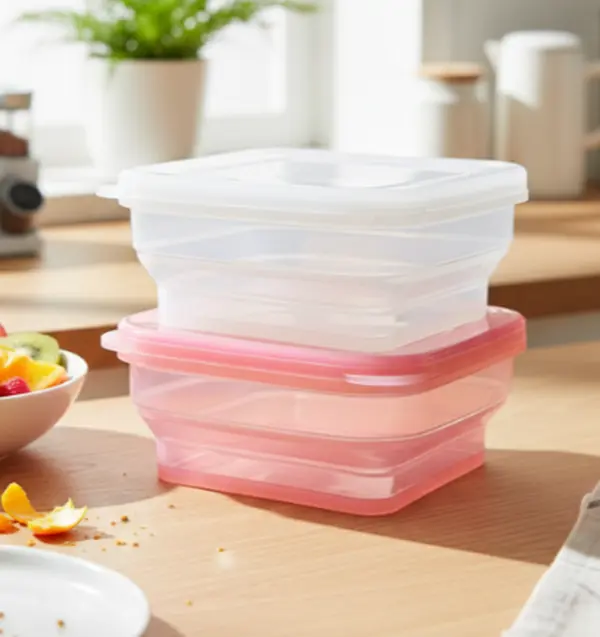 BYOB Bundle Collapsible Silicone Food Containers with Attached Lid | Reusable To-Go Box for Restaurant Leftovers, Travel & Lunch