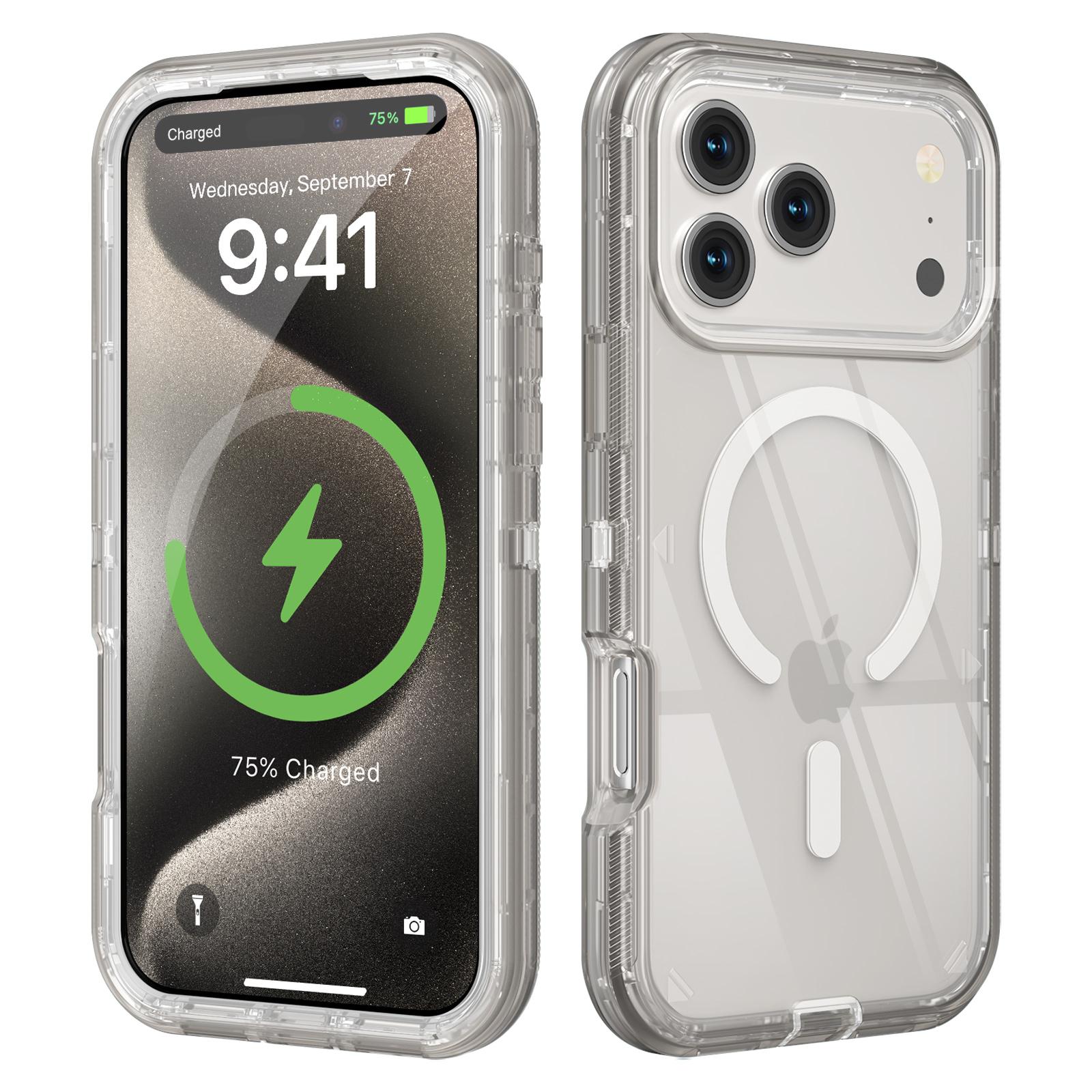 MagSafe Case For iPhone 17 Pro Max 16 15 14 13, Defender Multi-Layer Case Hybrid Heavy Duty Shockproof Case, Magnetic Transparent Clear Cover Protective Smartphone Case For Apple iPhone 17 Air