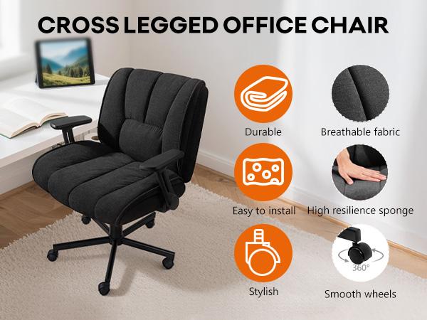PUKAMI Criss Cross Chair with Wheels,Desk Chair,Computer Armless Cross Legged Office Desk Chair for Home Office PUKAMI Criss Cross Chair with Wheels,Desk Chair,Computer Armless Cross Legged Office Desk Chair for Home Office