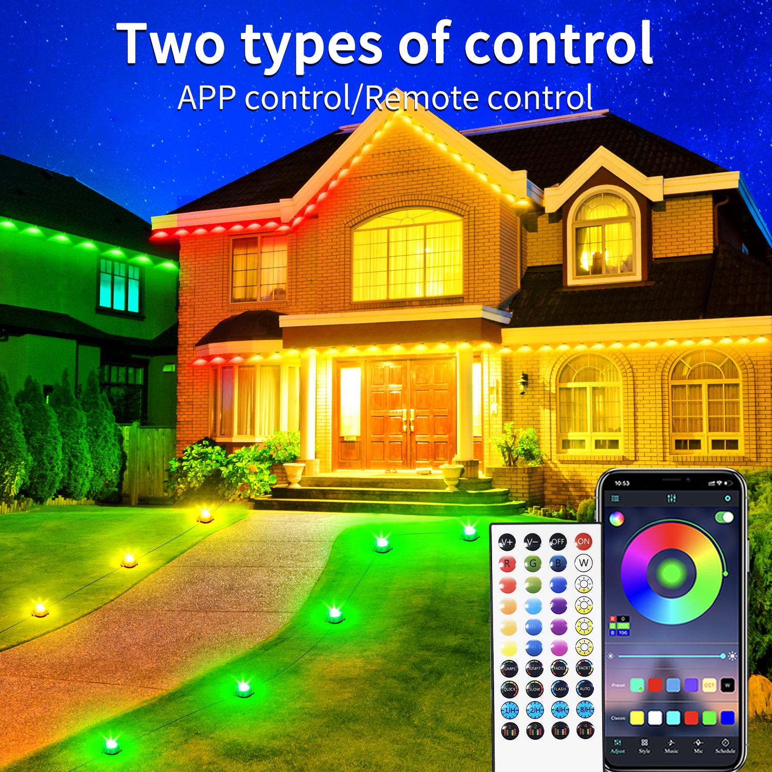 ARTBLEPRO RGB Outdoor Ground LED Lights Pathway Lights with Remote &Smart App Control IP67 Waterproof Color-Changing Best for Yard Lawn Patio Holiday Party Christmas,Halloween,Garden,House Decorations
