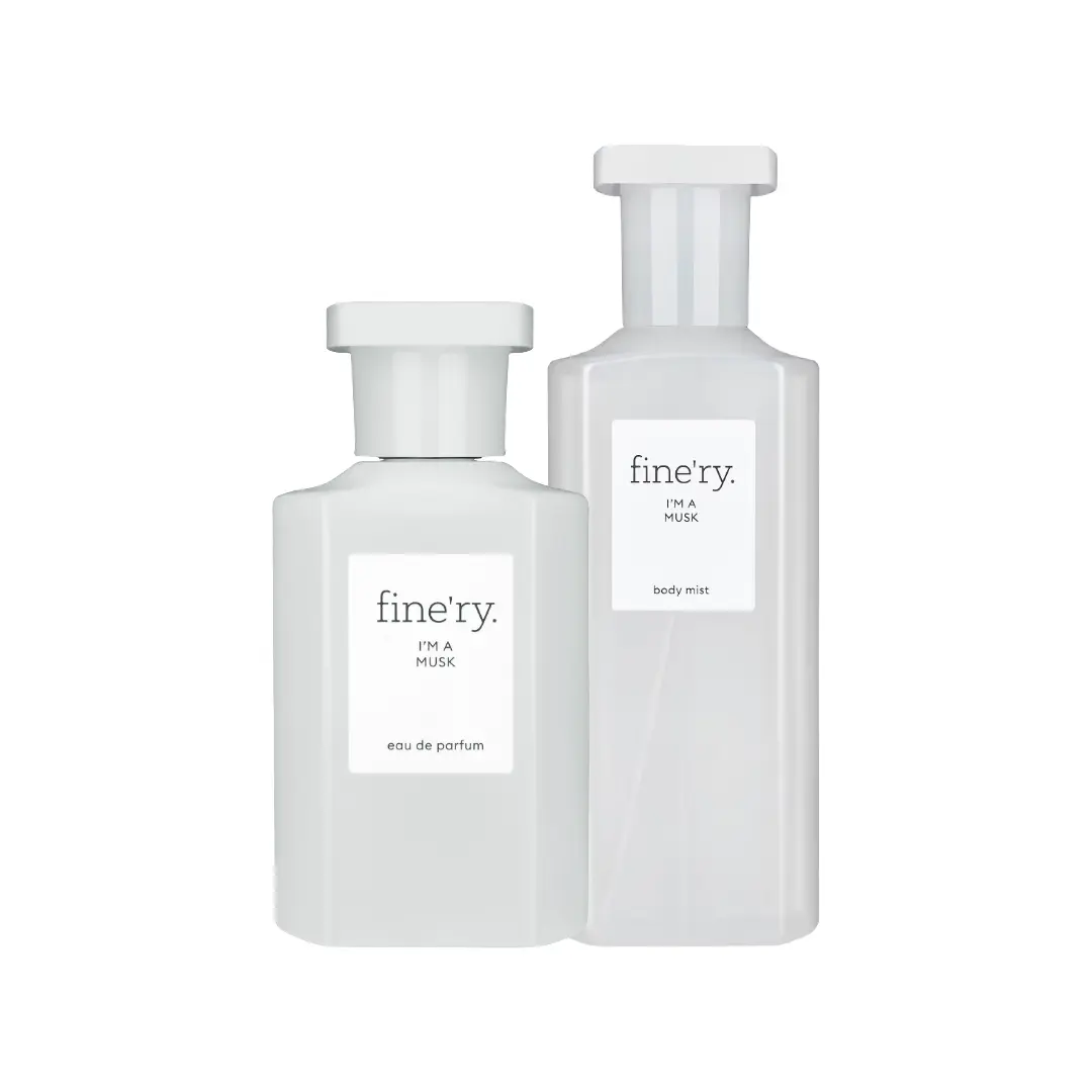 fine'ry I'm a Musk Women's Perfume Set, Captivating Fragrance with Fluffy Musk, Creamy Sandalwood & Cotton Blossom, 2-Piece Bundle with 60ml EDP & 150ml Body Mist, Bottle Perfume, Fragrance Product, Edp Fragranced Perfume