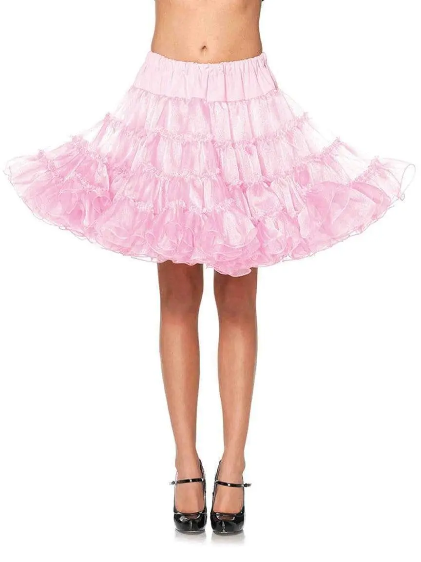 Women's Tiered Layer Tulle Crinoline Petticoat Bottom - Opaque Top, Fluffy Knee Length Princess Tutu, Elastic Waist, Fits Halloween Costumes, Plus Size Available