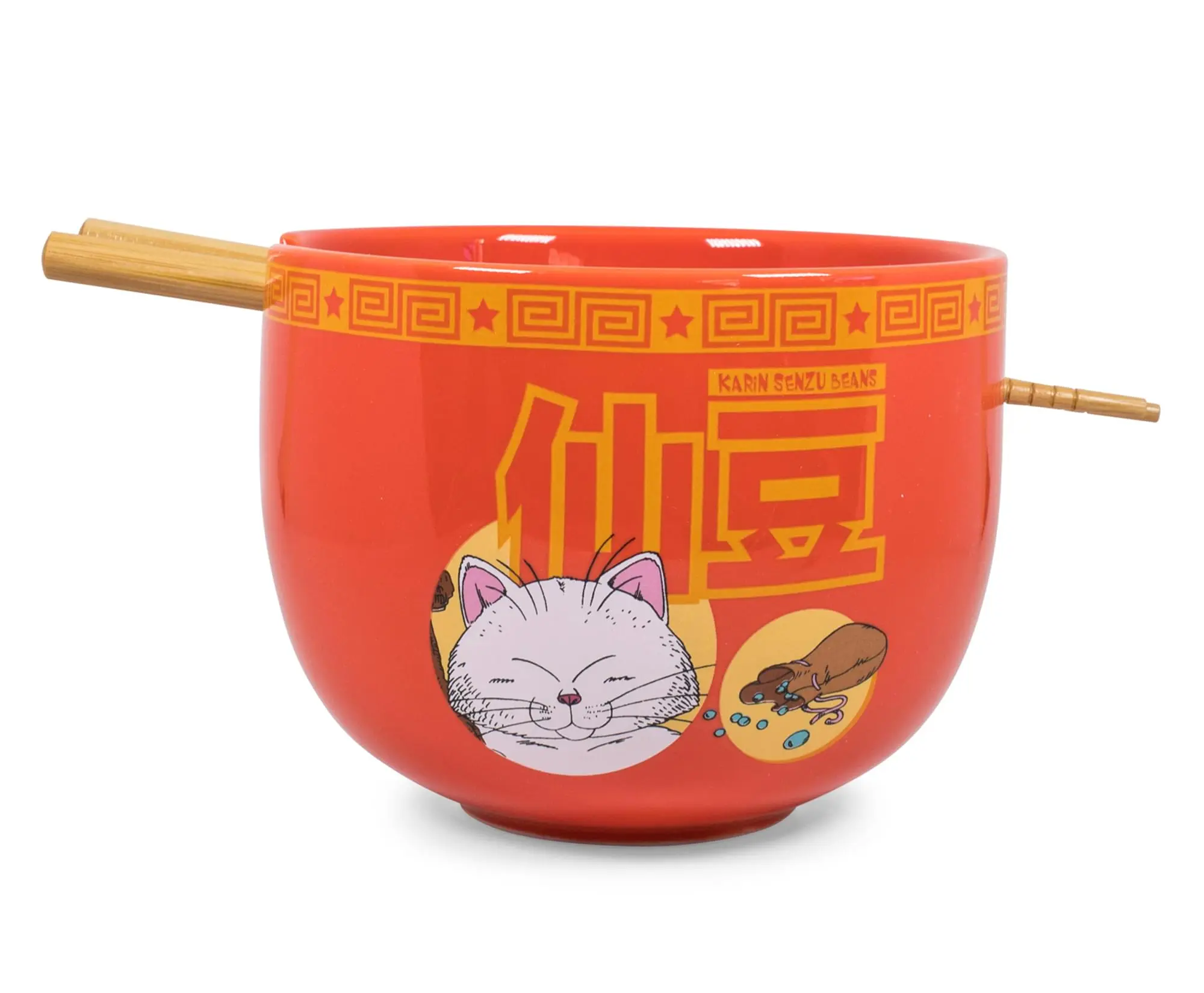 Dragon Ball Z Karin Japanese Dinnerware Set | 16-Ounce Ramen Bowl and Chopsticks, Ceramic, Tableware