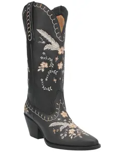 Dingo Women's Full Bloom Western Boot Round Toe - Di939-Black