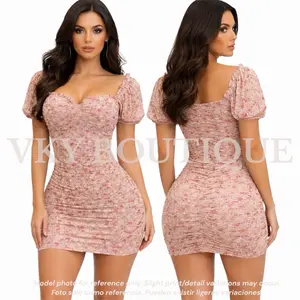 Floral Ruched Sweetheart Mini Dress TS