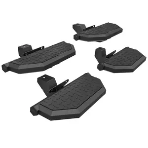 4PCS Running Boards Compatible with 2007-2018 Jeep Wrangler JK 4-Door / 2018-2025 Jeep Wrangler JL 4-Door, Bolt-on Heavy-Duty Coated Black Carbon Steel Nerf Bars Side Steps