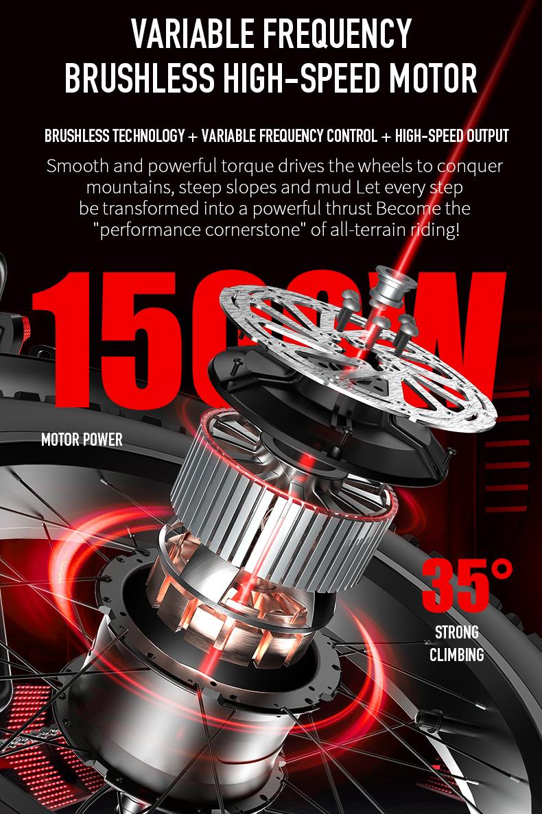 Electric folding bicycle with high-carbon steel structure and full suspension system, 48V 20A-25A battery, 20-inch all-terrain tires, off-road motorcycle, electric bicycle, electric motorcycle SpringStatements