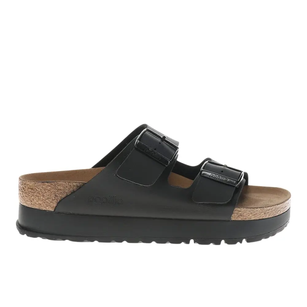BIRKENSTOCK Womens Arizona Flex Platform Birko-Flor Casual Sandals Casual Low Heel 1-2" - Black