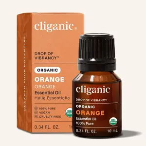 Cliganic Organic Sweet Orange Essential Oil, 100% Pure Natural Non-GMO Verified, for Aromatherapy Diffuser, Health, Scent, Relaxation & Soothing (Packaging May Vary)