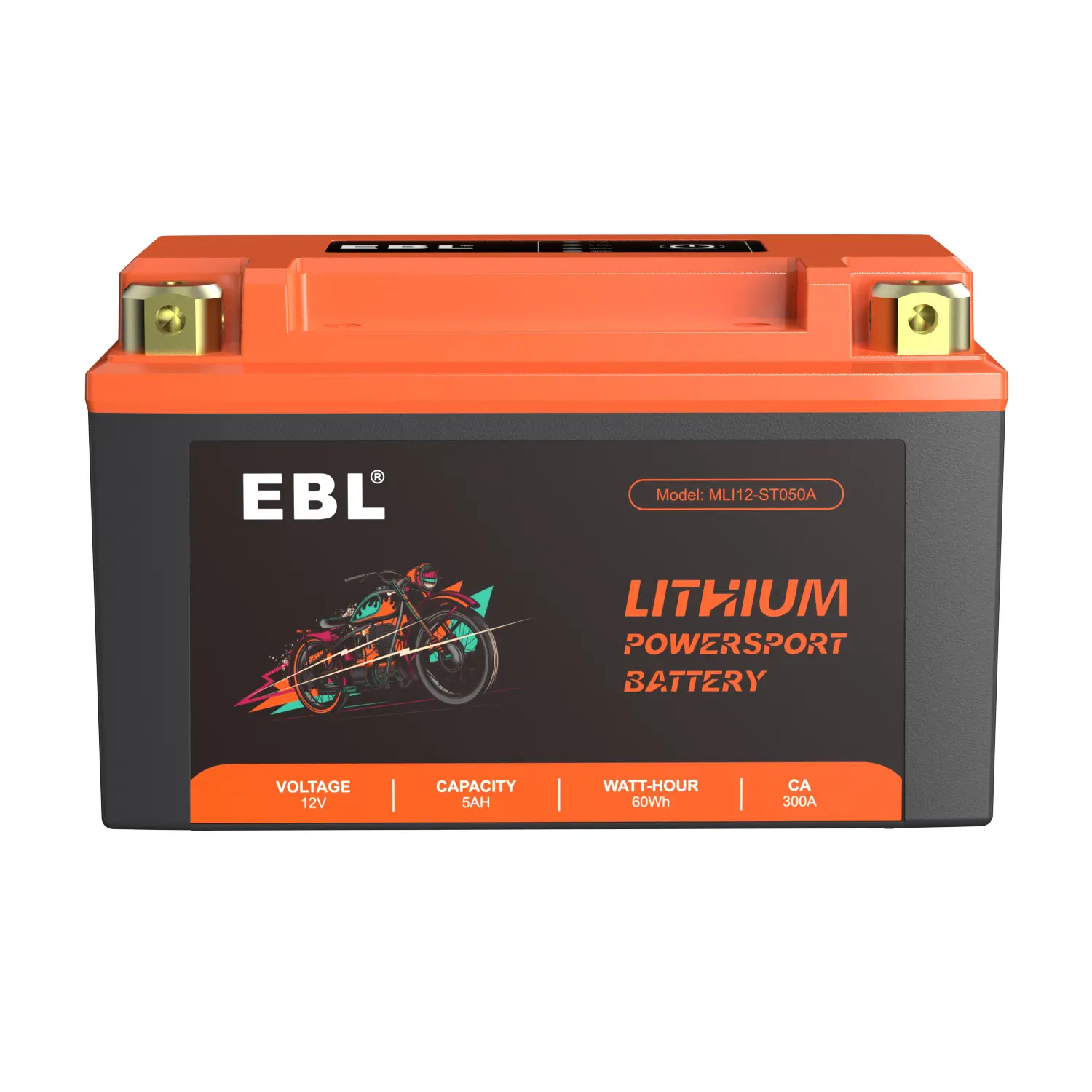 EBL Durable High Performance 12V 5Ah 300A Lightweight LiFePO4 Lithium Replacement Battery for ATV, Snowmobiles, Riding Lawn Mowers, Durable Lithium Battery, High Performance Battery
