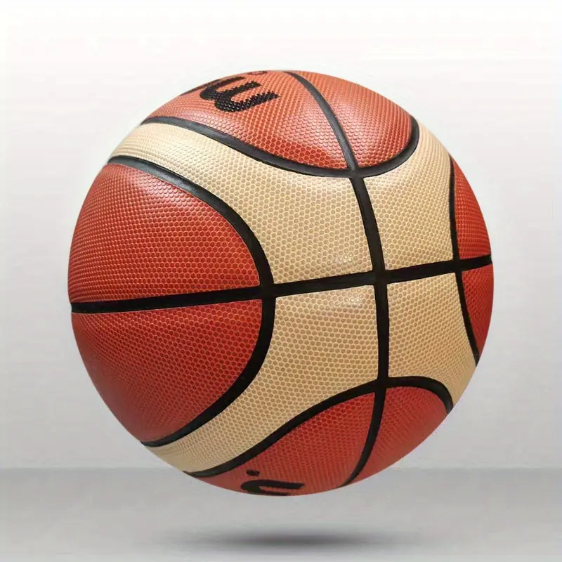 Professional Grade 5/6/7 Basketball, Ideal for Games and Training, High-Quality PU Material, Superior Grip and Bounce, Indoor/outdoor Use, and Design with Gold Accents, Basketball Equipment, Sports Ball