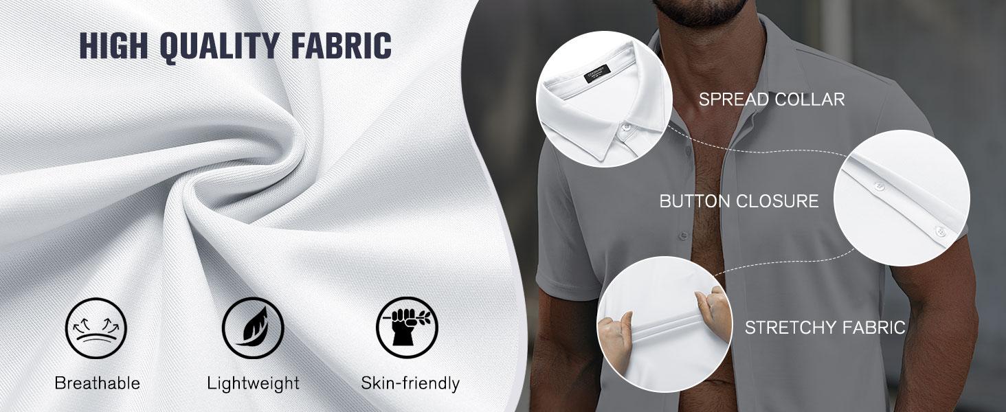 COOFANDY Fall Outfits  Thin Men's Shirt Wrinkle Free Dress Shirt Long Sleeve Button Menswear Stylish Casual