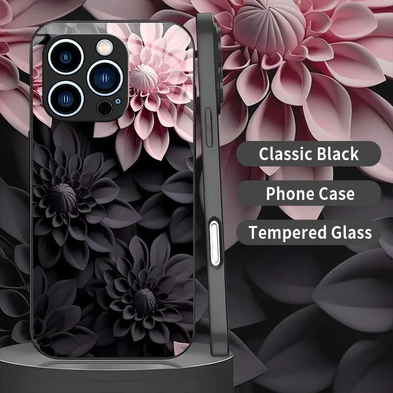 Dark Floral Aesthetic Phone Case - For iPhone 12 Pro - Elegant Shockproof Protection--975
