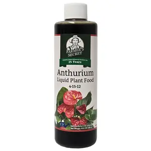 Farmer's Secret Anthurium Liquid Plant Food Fertilizer (8oz) - Super Concentrated - Promotes Growth and Flowering - 4:15:12 Ratio